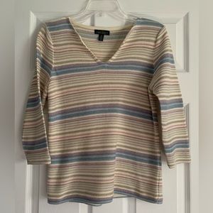 Ralph Lauren Jeans Sweater Womens 3/4 Sleeve Striped Multi Color Size XS
